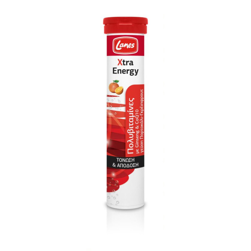 Lanes Xtra Energy Γεύση Πορτοκάλι-γκρέιπφρουτ 20eff.tabs