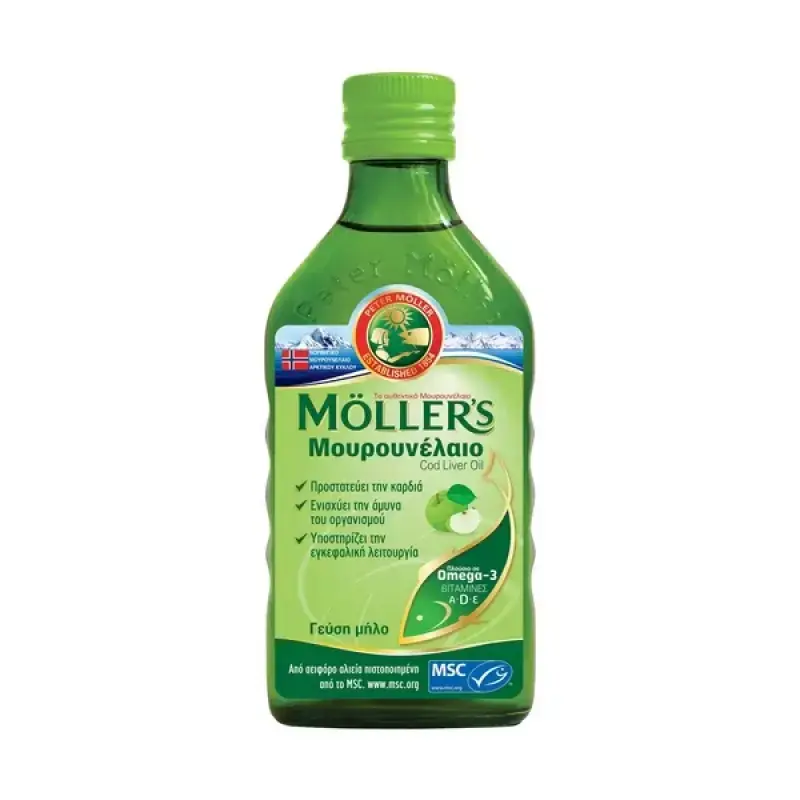 Mollers - Μουρουνέλαιο Με Γεύση Μήλο - 250ml