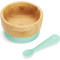 MUNCHKIN - Bambou Suction Bowl & Spoon Σετ Μπολ Μπαμπού & Κουτάλι Σιλικόνης - 2τμχ