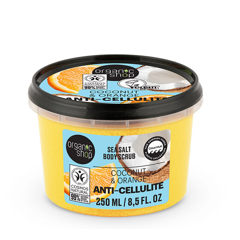 Natura Siberica - Organic Shop Cocobut & Orange Anti-cellulite Sea Salt Body Scrub Κατά Της Κυτταρίτιδας - 250ml