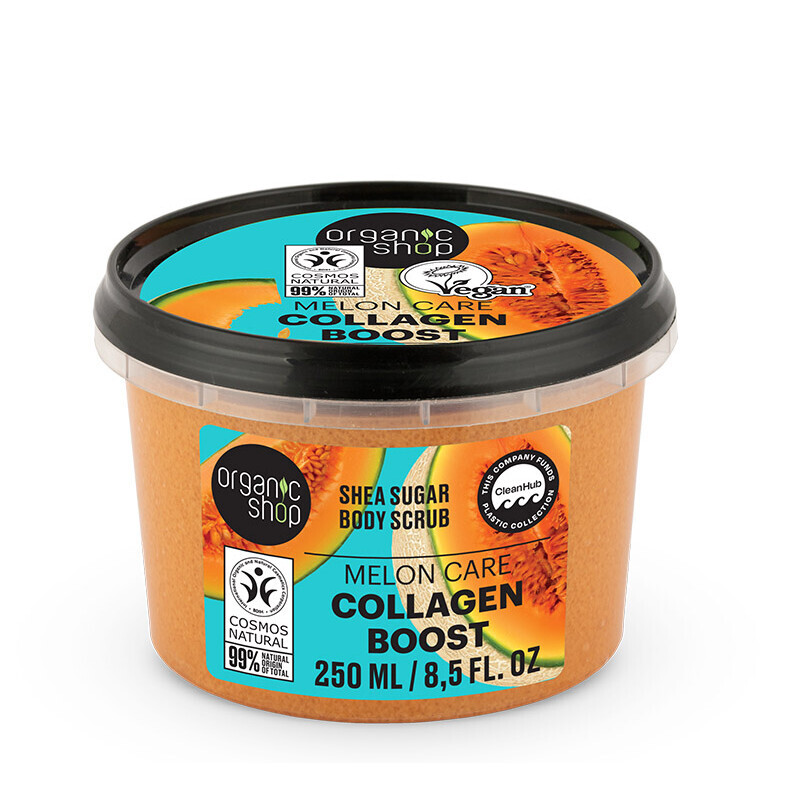 Natura Siberica - Organic Shop Melon Care Collagen Boost Shea Sugar Body Scrub - 250ml