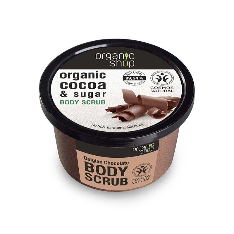 Natura Siberica - Organic Shop Body Scrub Belgian Chocolate Scrub Σώματος Με Βελγική Σοκολάτα - 250ml