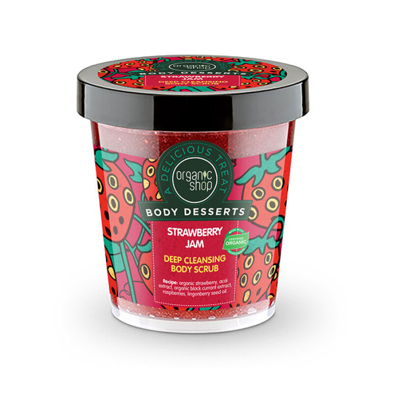 Natura Siberica Organic Shop Strawberry Jam Deep Cleansing Body Scrub 450ml