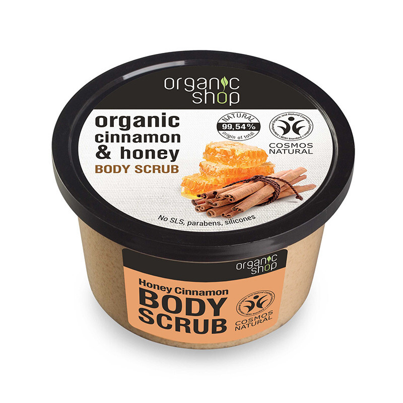 NATURA SIBERICA - ORGANIC SHOP BODY SCRUB Honey Cinnamon Scrub Σώματος με Βιολογική Κανέλα & Μέλι - 250ml