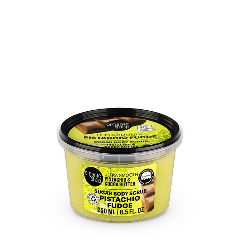 Natura Siberica - Organic Shop Ultra Smooth Pistachio Fudge Sugar Body Scrub Με Φυστίκι & Βούτυρο Κακάο - 250ml