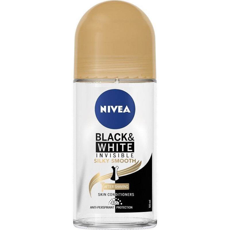 Nivea Black & White Silky Smooth 48h Deo Roll-on 50ml
