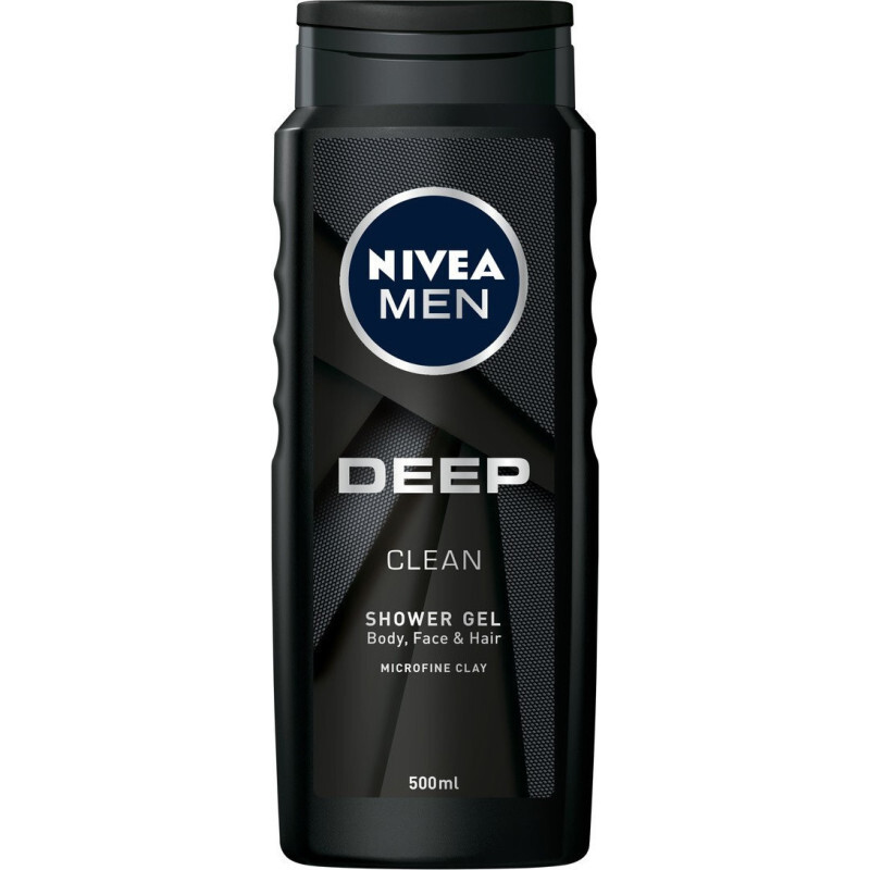 Nivea - Deep Clean Shower Gel Ανδρικό Αφρόλουτρο Για Σώμα, Πρόσωπο & Μαλλιά - 500ml