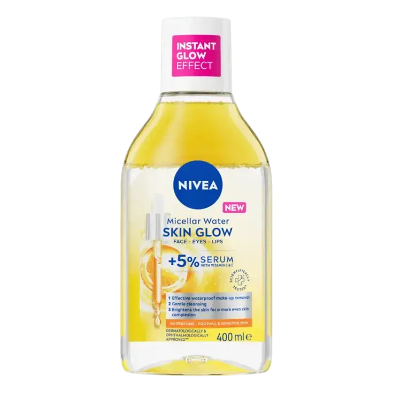 Nivea - Skin Glow Micellar Water +5% Serum With Vitc & E Διφασικό Νερό Καθαρισμού Για Λάμψη Για Πρόσωπο & Μάτια - 400ml