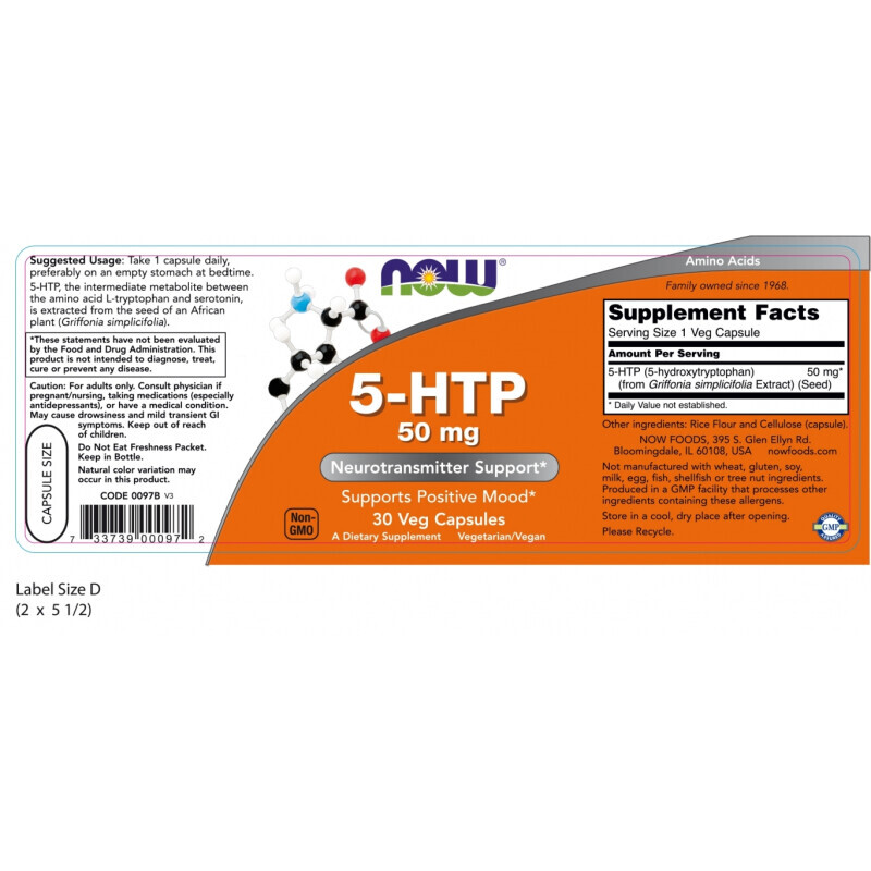 Now 5-htp 50mg Υγιές Νευρικό Σύστημα 30caps