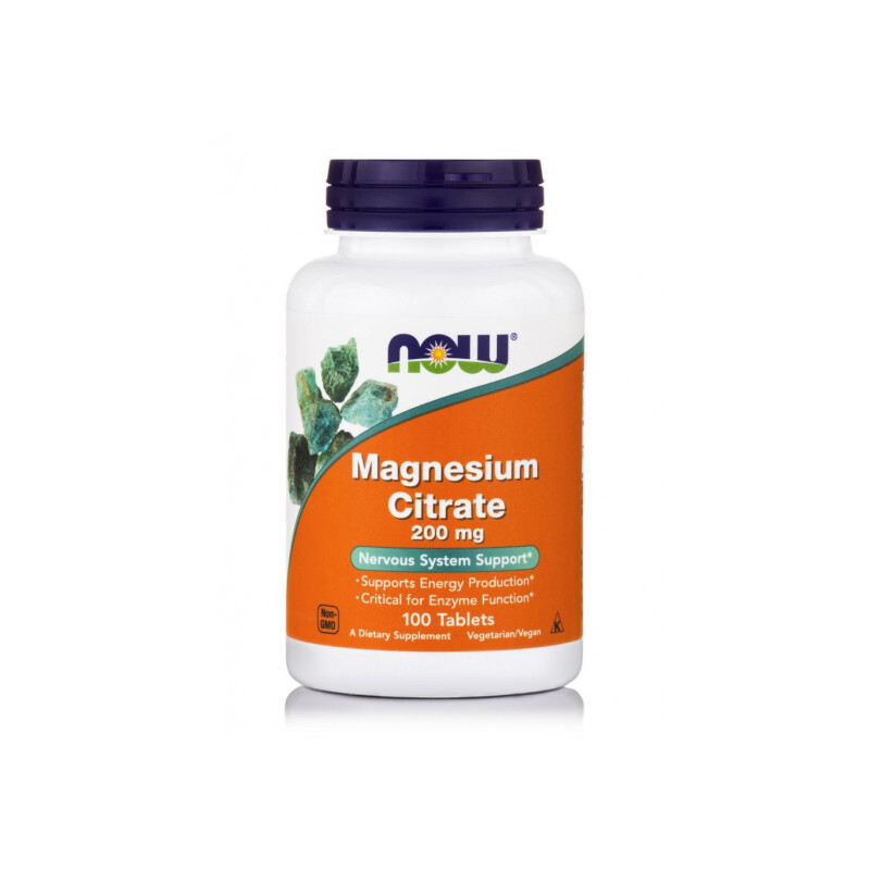 Now Magnesium Citrate 200mg Μυϊκό & Νευρικό Σύστημα 100tabs