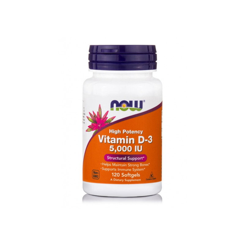 Now Vitamin D3 5000iu Υγεία Οστών 120softgels