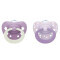 NUK - First Choice Classic Day & Night Πιπίλα Σιλικόνης Ημέρας & Νύχτας (0-6m) Μωβ - 2τμχ