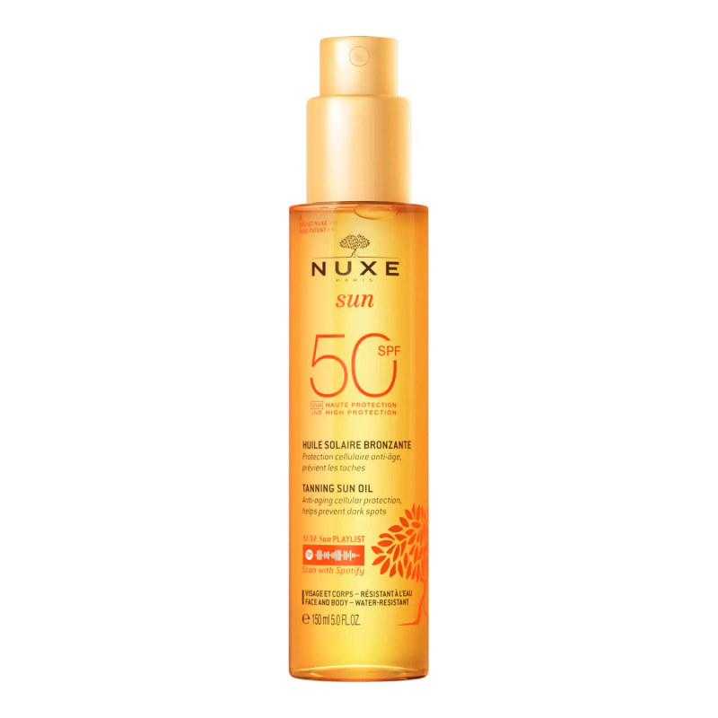 Nuxe Sun Tanning Sun Oil Αντηλιακό Λάδι Μαυρίσματος Spf50 150ml