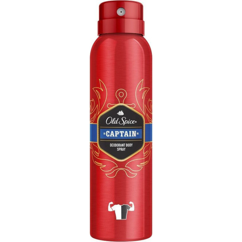 Old Spice - Captain Deodorant Body Spray Αποσμητικό Spray Σώματος Χωρίς Λευκά & Κίτρινα Σημάδια - 150ml