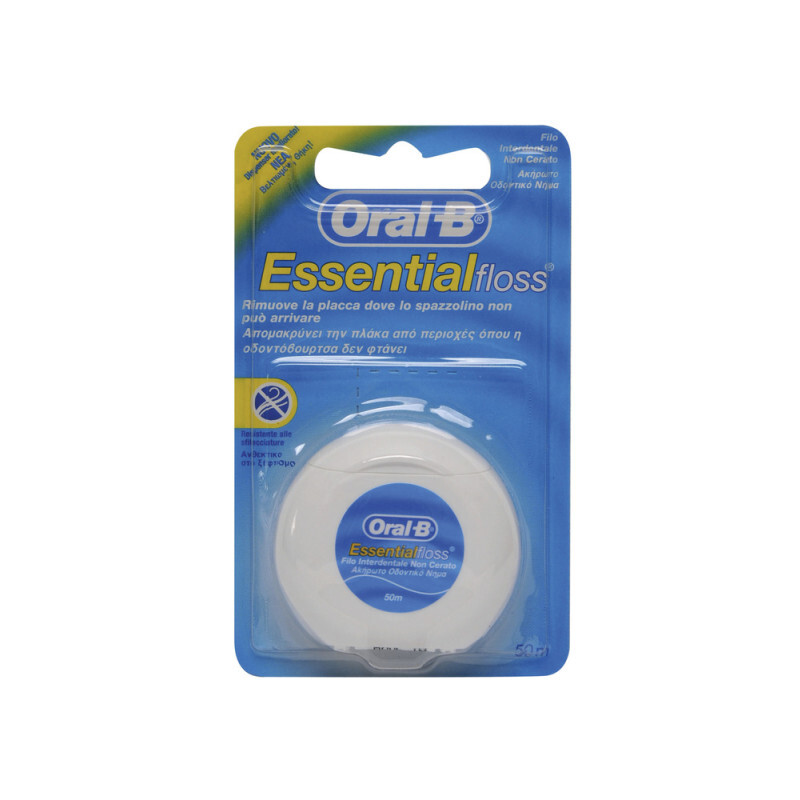 Oral B Essential Floss Οδοντικό Νήμα Κηρωμένο 50m