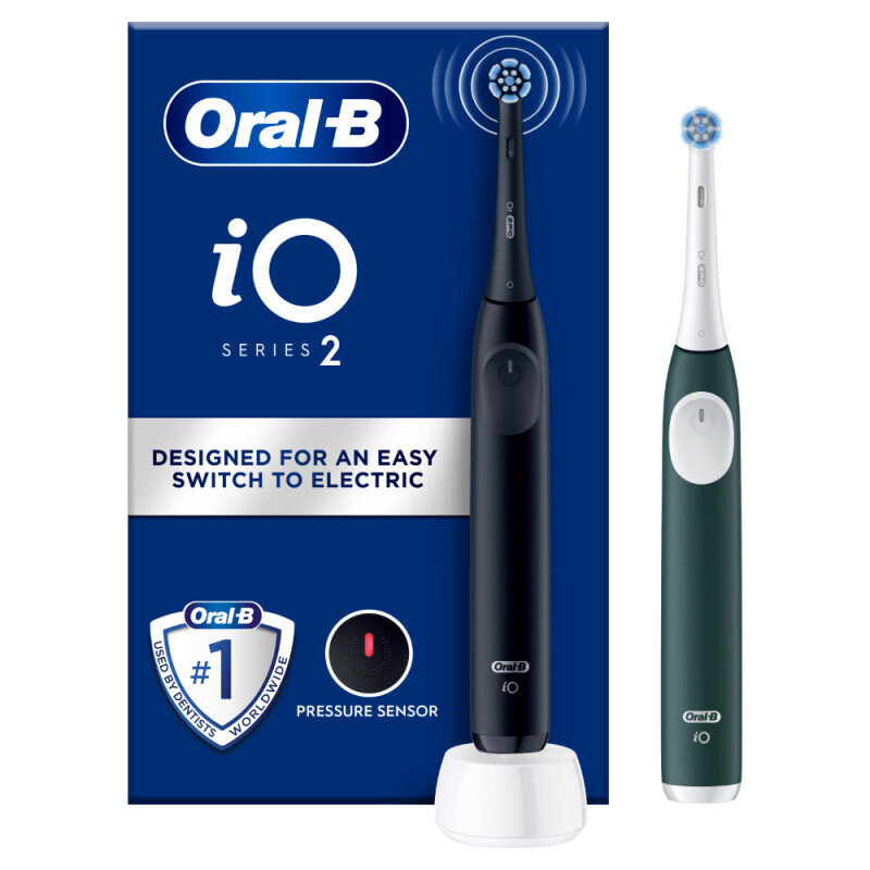 Oral B - Io Series 2 Clean & Care Ηλεκτρική Οδοντόβουρτσα Black & Green - 2τμχ