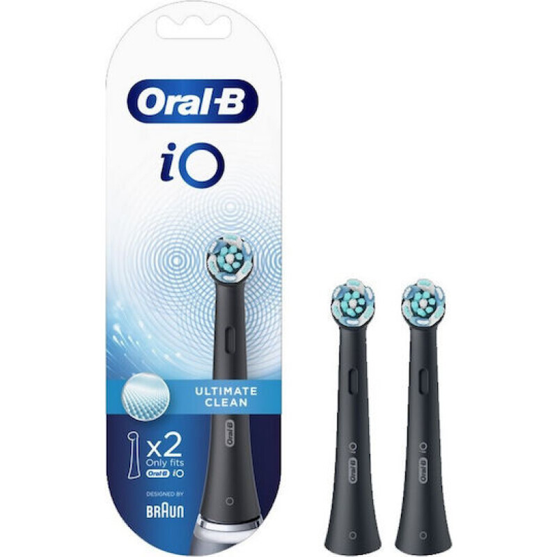 Oral B Io Ultimate Clean Ανταλλακτικές Κεφαλές Black 2τμχ