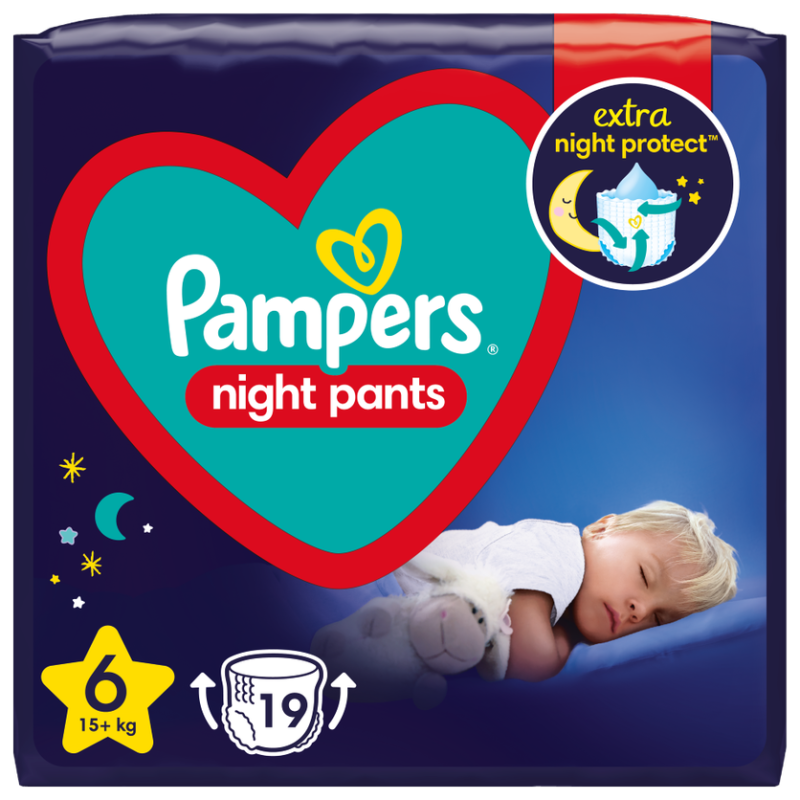 Pampers Night Pants Βρακάκι Νύχτας Νο6 (15+kg) 19τμχ