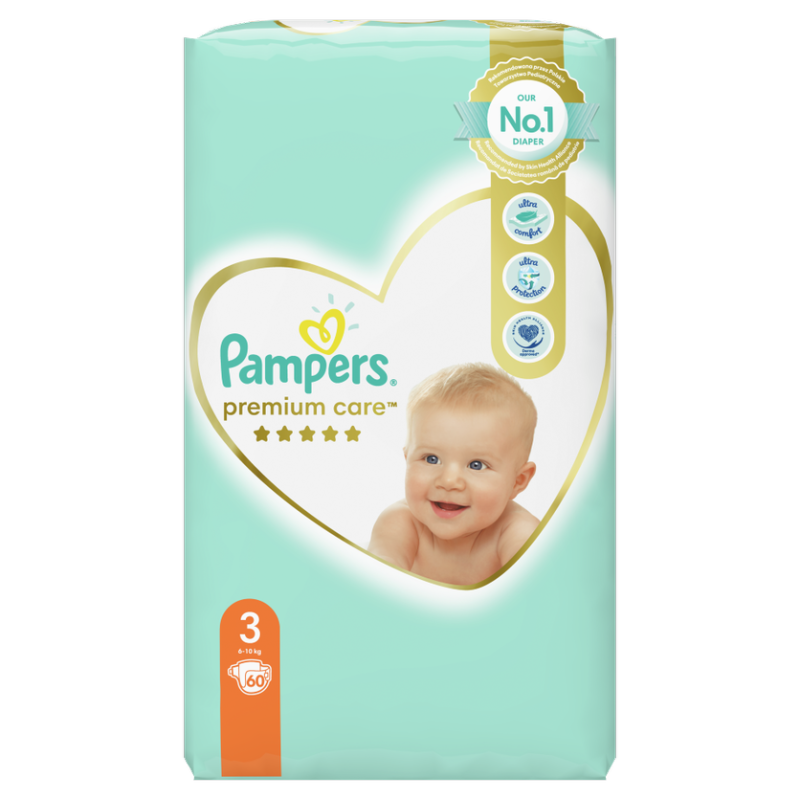 Pampers Premium Care Πάνες Μέγ. 3 (6-10kg) 60τμχ