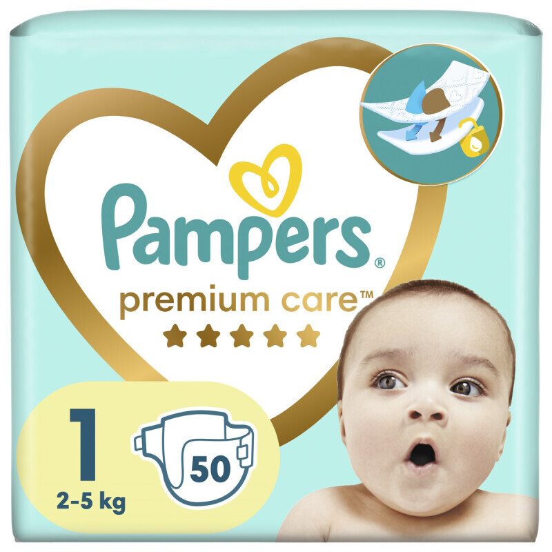 Pampers Premium Care Πάνες No1 (2-5kg) 50τμχ