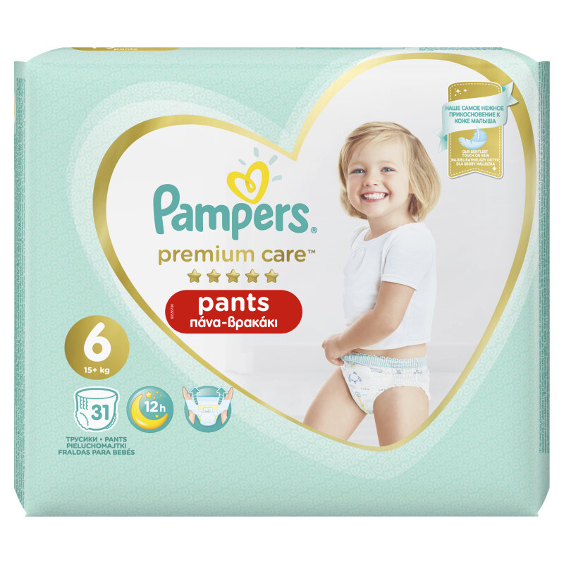 Pampers - Premium Care Pants Βρακάκι No6 (15+kg) - 31τμχ