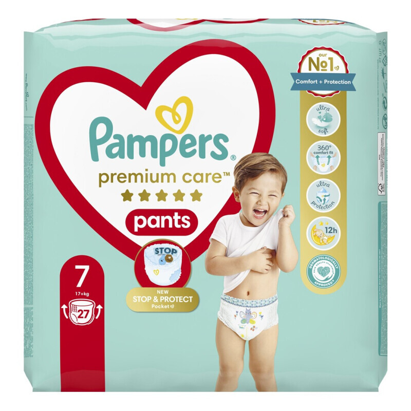 Pampers Premium Care Pants Βρακάκια Νο7 (17+kg) 27τμχ