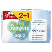 PAMPERS Promo 2+1 Harmonie Aqua Μωρομάντηλα 144τμχ