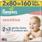 PAMPERS - ΠΑΚΕΤΟ ΠΡΟΣΦΟΡΑΣ Baby Wipes Sensitive 2 in 1 Μωρομάντηλα (2x80τμχ) - 160τμχ