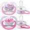 PHILIPS AVENT - Ultra Air Happy Ορθοδοντικές Πιπίλες Σιλικόνης 0-6m για Κορίτσι (SCF080/02) - 2τμχ