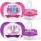 PHILIPS AVENT - Ultra Air Happy Ορθοδοντικές Πιπίλες Σιλικόνης 6-18m για Κορίτσι (SCF080/04) - 2τμχ