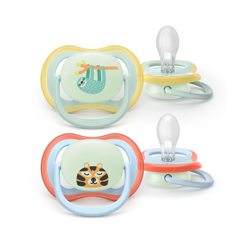 PHILIPS AVENT - Ultra Air Nighttime Ορθοδοντικές Πιπίλες Σιλικόνης Νύχτας (0-6m) Αγόρι - 2τμχ