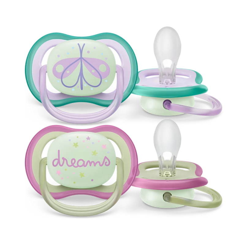 Philips Avent Ultra Air Nighttime Πιπίλες Νύχτας 0-6m Κορίτσι 2τμχ
