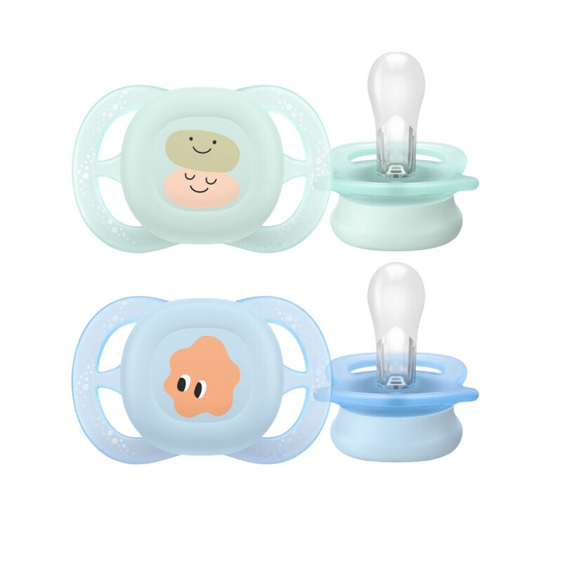PHILIPS AVENT - Ultra Start Ορθοδοντικές Πιπίλες Σιλικόνης (0-2m) Αγόρι - 2τμχ