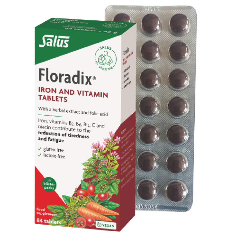 Power Health - Floradix Iron & Vitamin Tablets Συμπλήρωμα Διατροφής Με Σίδηρο & Βιταμίνες - 84tabs