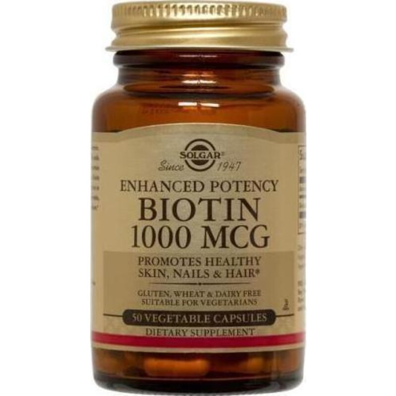 SOLGAR - Biotin 1000μg Ενίσχυση Μαλλιών, Δέρματος & Βλεννογόνων - 50caps