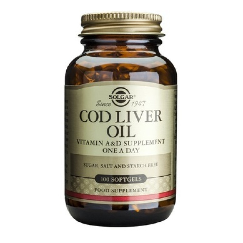 Solgar - Cod Liver Oil Μουρουνέλαιο Με Βιταμίνες Α & D Υγεία Δέρματος & Όρασης - 100soft Gels