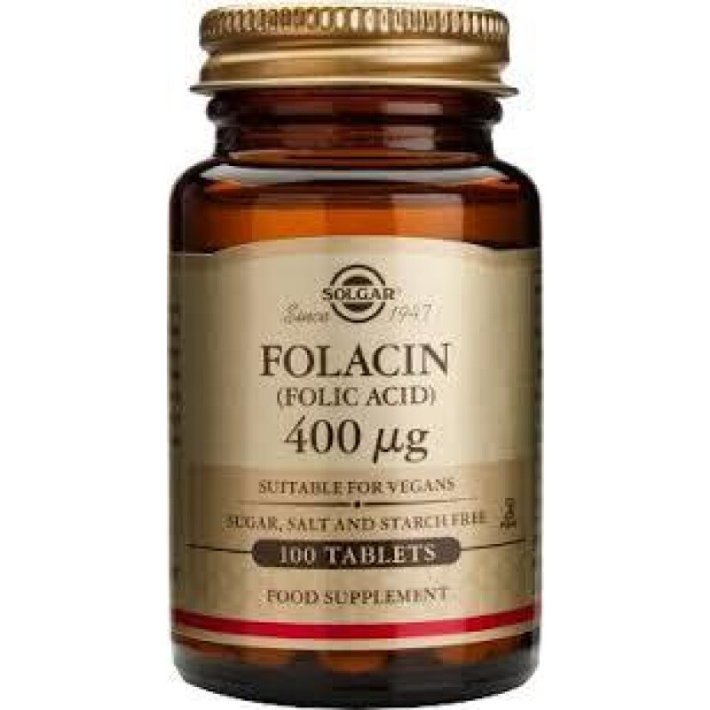 Solgar Folacin (folic Acid) 400μg Φολικό Οξύ 100tabs