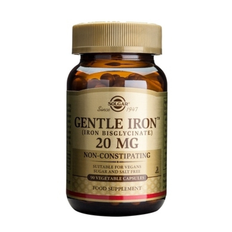 Solgar Gentle Iron Αναπλήρωση Σιδήρου 20mg 90caps