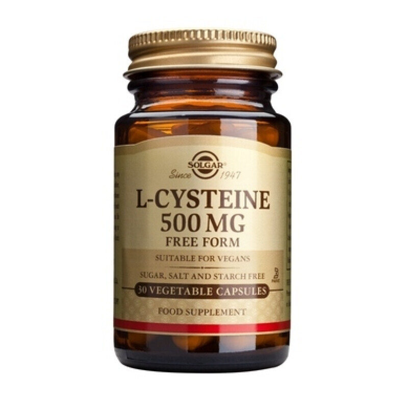 Solgar - L-cysteine 500mg Ενίσχυση Μαλλιών, Νυχιών & Δέρματος - 30caps