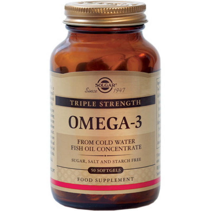 SOLGAR - Omega 3 Triple Strength Ωμέγα 3 Λιπαρά Οξέα Υγεία Καρδιαγγειακού Συστήματος - 50soft gels