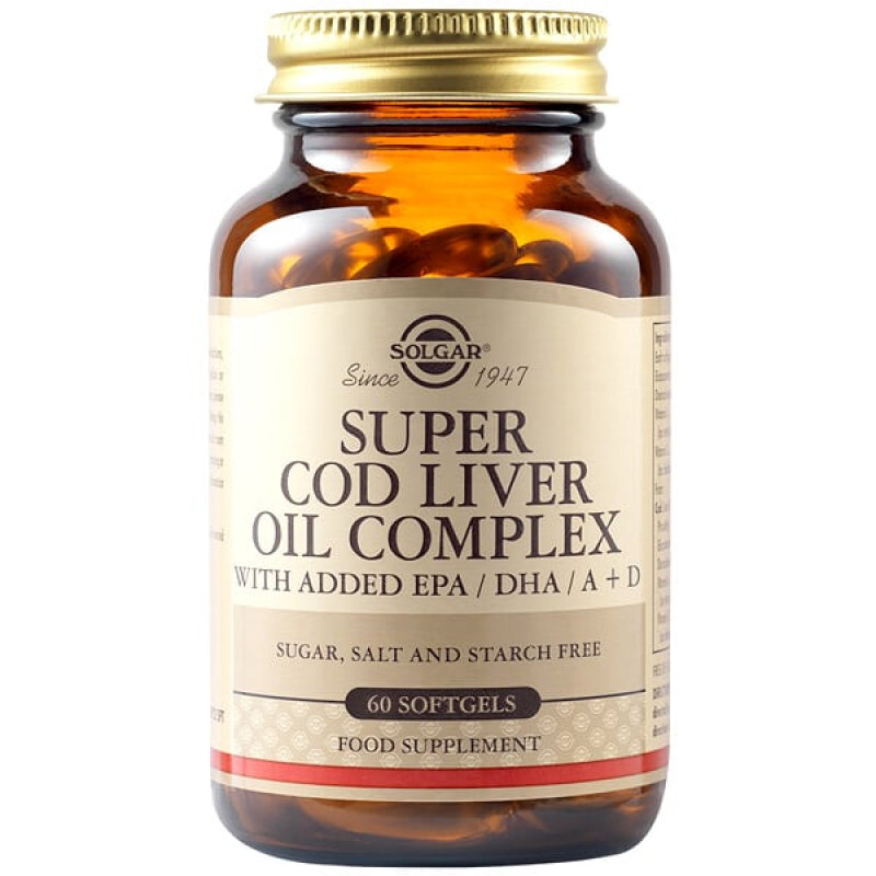 Solgar Super Cod Liver Oil Complex Με Epa/dha/a & D 60softgels