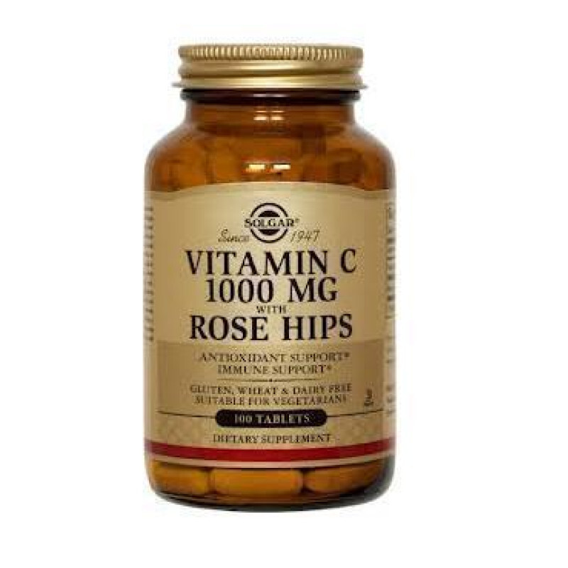 SOLGAR - Vitamin C 1000mg with Rose Hips Έξτρα Αντιοξειδωτική Δράση & Ενίσχυση Ανοσοποιητικού - 100tabs