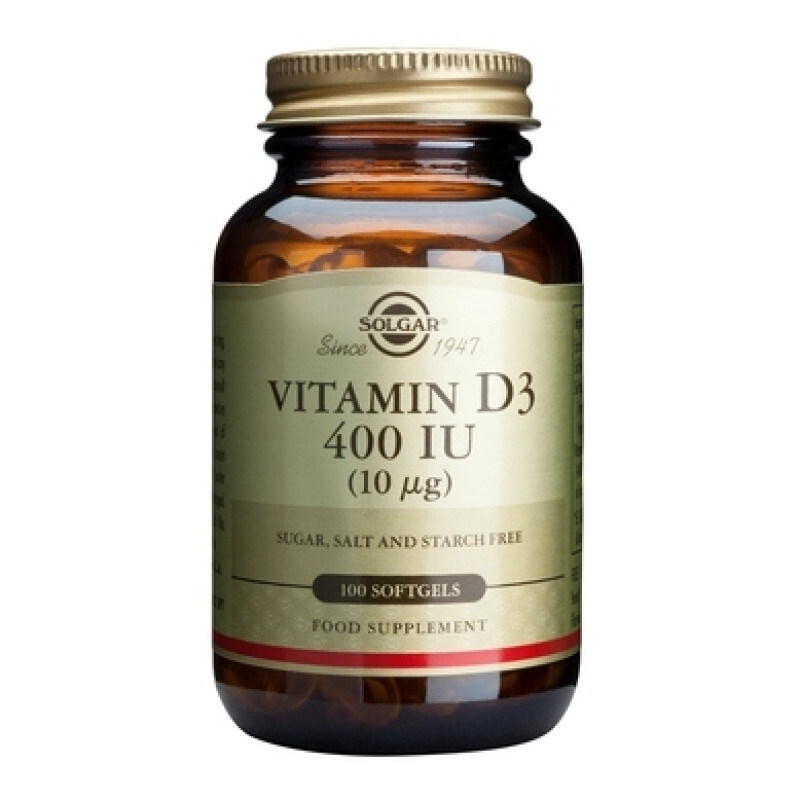 Solgar - Vitamin D3 (400 Iu) 10μg Υγεία Δοντιών, Οστών & Μυών - 100soft Gels