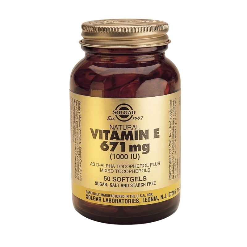 Solgar Vitamin E 1000 Iu (671mg) 50soft Gels