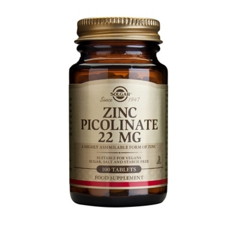 Solgar - Zinc Picolinate 22mg - 100tabs