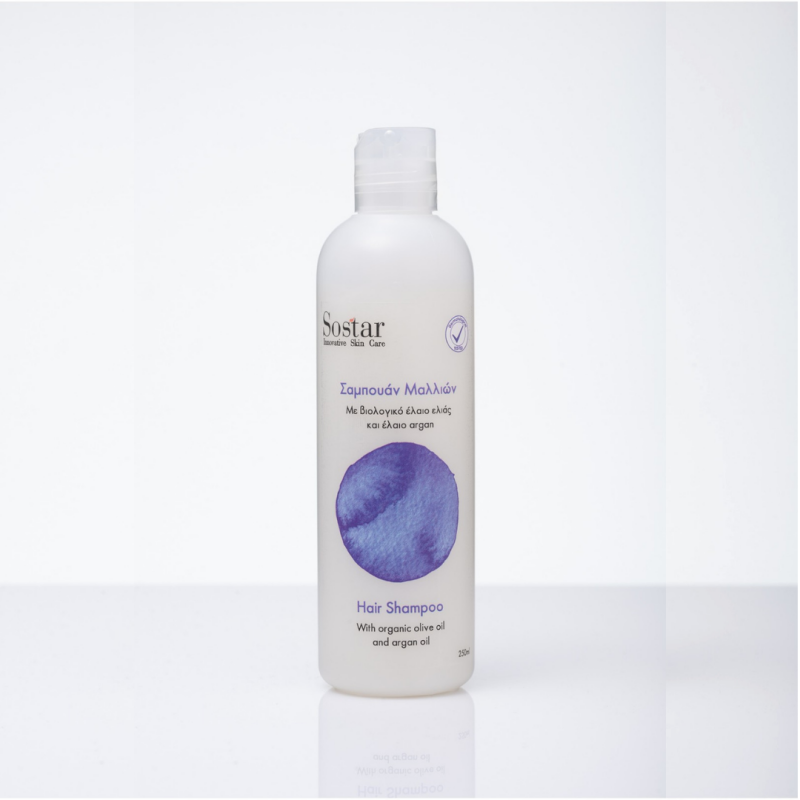 Sostar Natural Shampoo Βιολογικό Έλαιο Ελιάς & Argan Oil 250ml