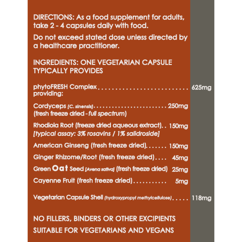 Terranova - Cordyceps Rhodiola & Ginseng Complex Σωματική & Πνευματική Τόνωση - 50caps