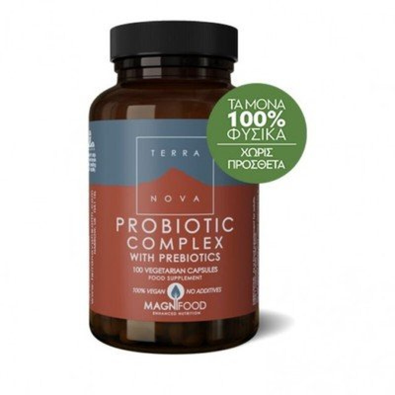 Terranova - Probiotic Complex With Prebiotics Διάρροια, Δυσκοιλιότητα & Ενίσχυση Ανοσοποιητικού - 100caps