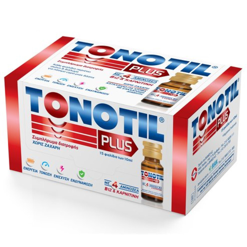 Tonotil Plus 4 Αμινοξέα, B12 & Καρνιτίνη Φιαλίδια 15x10ml