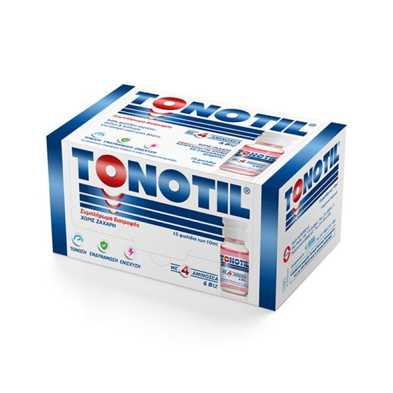 Tonotil Συμπλήρωμα Με 4 Αμινοξέα & B12 Φιαλίδια 15x10ml